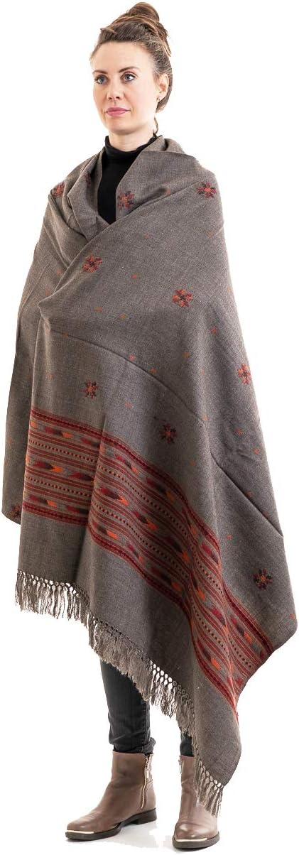 Meditation Shawl or Meditation Blanket, Wool Shawl or Wrap, Oversize Scarf or Stole, Wool Throw, Indian Blanket. Unisex