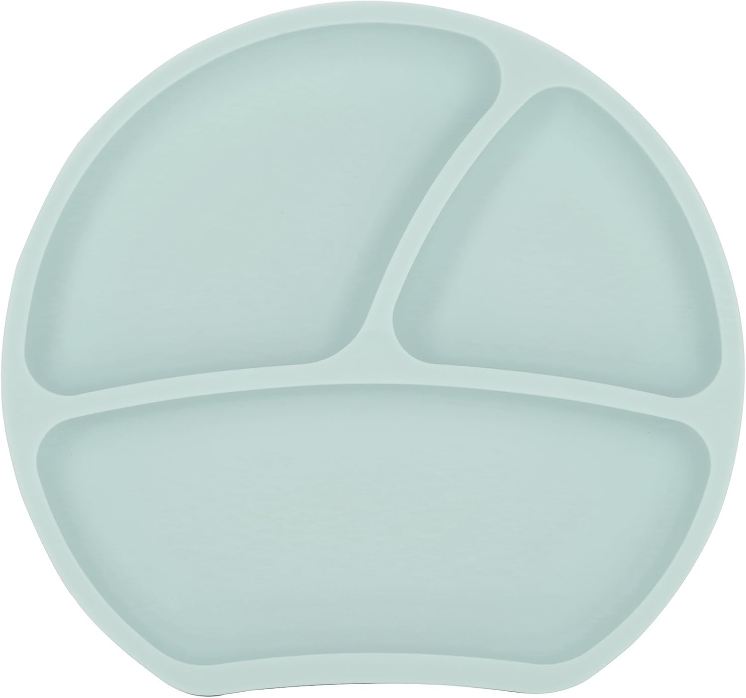 Kindsgut Plate, for Children Made of Silicone, Secure Grip and Non-Slip Thanks to Suction Cup, Free of BPA and FDA-Conform, Aquamarine