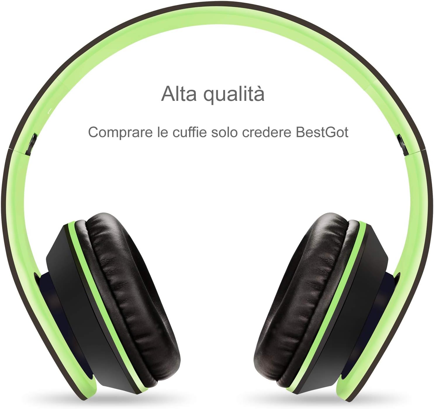 BestGot Kids Headphones for Childrens Wired with Microphone with Detachable 3.5mm Cable (Black/Green) - Image 5