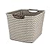Household Essentials 661-1 Medium Tapered Fabric Storage Bin with Wood Handles | Brown Chevron