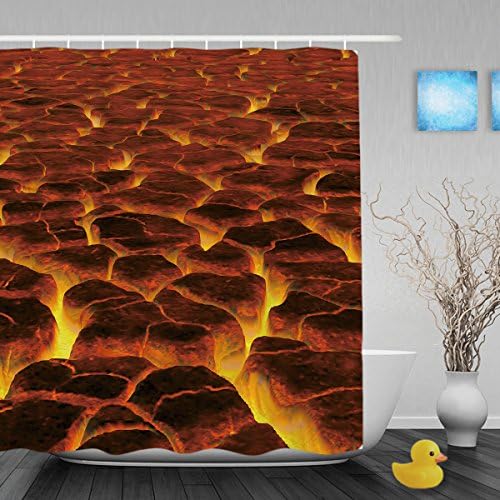 Personalized Natural Wonders Hell Lava Decor Bathroom Shower Curtains Unique Designed Shower Curtain Waterproof Mildew Fade Resistant Polyester Fabric 72"X80"Inch