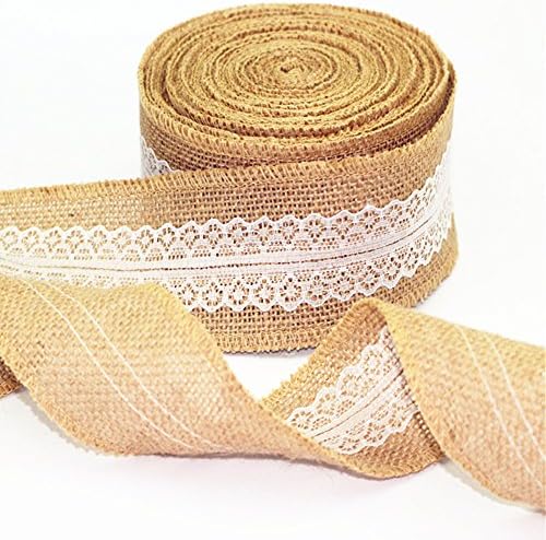 Burlap Lace Ribbon Craft for Wedding and Home Decor, 156 Inches