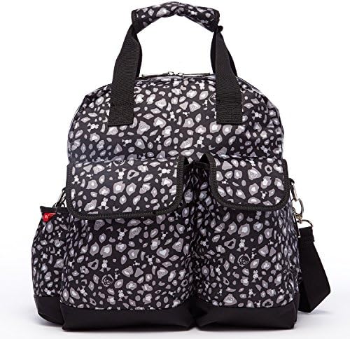 HC Black Backpack Diaper Bag For Women Baby Girl Travel Bag Lightweight Fabric Baby Diaper Backpack For Mom Large Baby Bag With Many Pockets Black and Grey Purse Cute Handbag For Twins