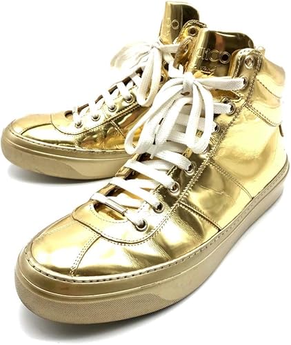 Amazon ジミーチュウ Jimmy Choo メタリック シューズ 靴 ハイカットスニーカー スニーカー レザー メンズ 中古 Jimmy Choo ジミーチュウ スニーカー