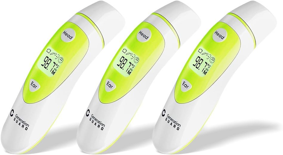 Clinical Forehead and Ear Thermometer - Most Accurate Non-Contact Infrared Electronic Digital Dual Mode Instant Read Thermometer Fever Warning for Baby Kids Child Toddler Adult, Batteries Included