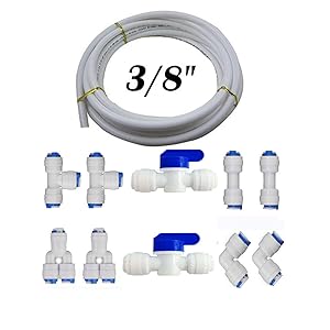 Neeshow 3/8" Quick Connect Water Purifiers Tube Fittings for RO Water Reverse Osmosis System Pack Of 10（Ball Valve+Y+L+I+T Type）+5 meters（15 feet） tubing hose pipe for RO Water Reverse Osmosis System