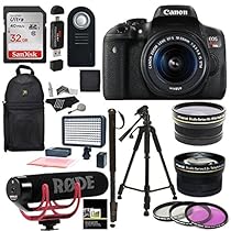 Canon EOS Rebel T6i Video Creator Kit with 18-55mm Lens + Rode Video GO Microphone + Sandisk 32GB Class 10 + Polaroid .43x HD Wide Angle Lens + Polaroid 2.2X HD Telephoto Lens + Polaroid Accessory Kit