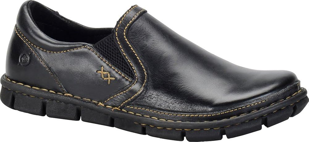 black leather slip on shoes
