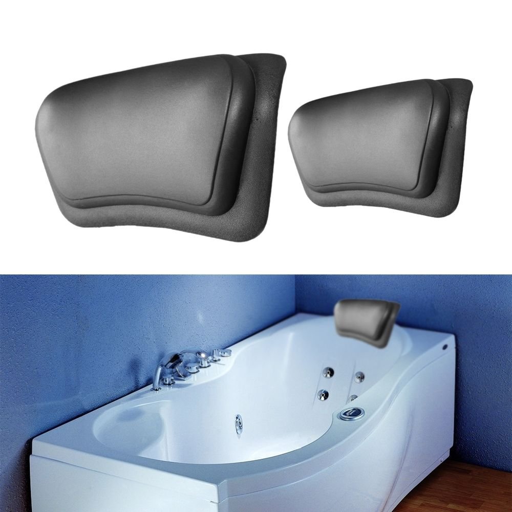 Vipasnam Black Bathtub Pillow Headrest Waterproof Pu Bath Pillows