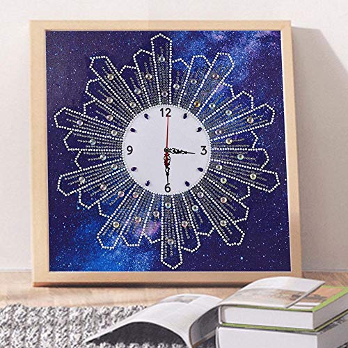 Mosaic Making Diamond Painting DIY Special Shaped Diamond Painting Novelty Flower Wall Clock Crafts Decor - Thumbnail 2