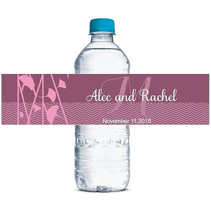 Les étiquettes Des Bouteilles Deau De Mariage