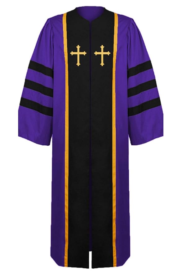 Hainnum Men’s Pastor Gown Catholic Clergy Pulpit Robe Christian Priest