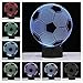 3D Night Light Optical Illusion Led Lamp Novelty Soccer Toy 7 Color Changing Visual RGB Gradient Lights Home Decoration Acrylic Plate Touch Dimmer Table Lighting for Kids Adults Gift (T-Football)