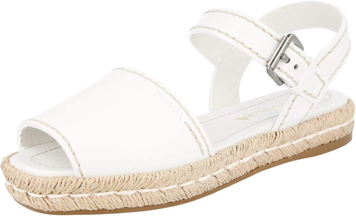 Prada Women's 1X736F White Leather Sandals UK 4 / EU 37 Amazon.co.uk