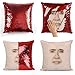 Nicolas Cage Sequin Pillow, Sequin Pillowcase, Two Color Pillow, Gift for her, Gift for him, Magic Pillow, Mermaid Pillow, Scales Pillow Cover, Funny Pillow (Cover Only)