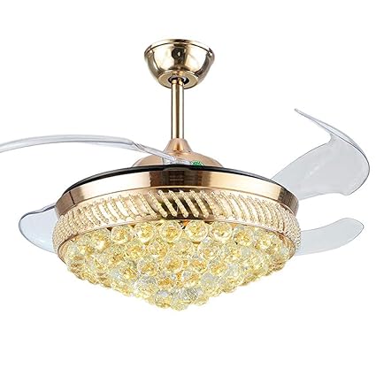 Morechange 42 Inch Rose Gold Ceiling Fan With Led Light And