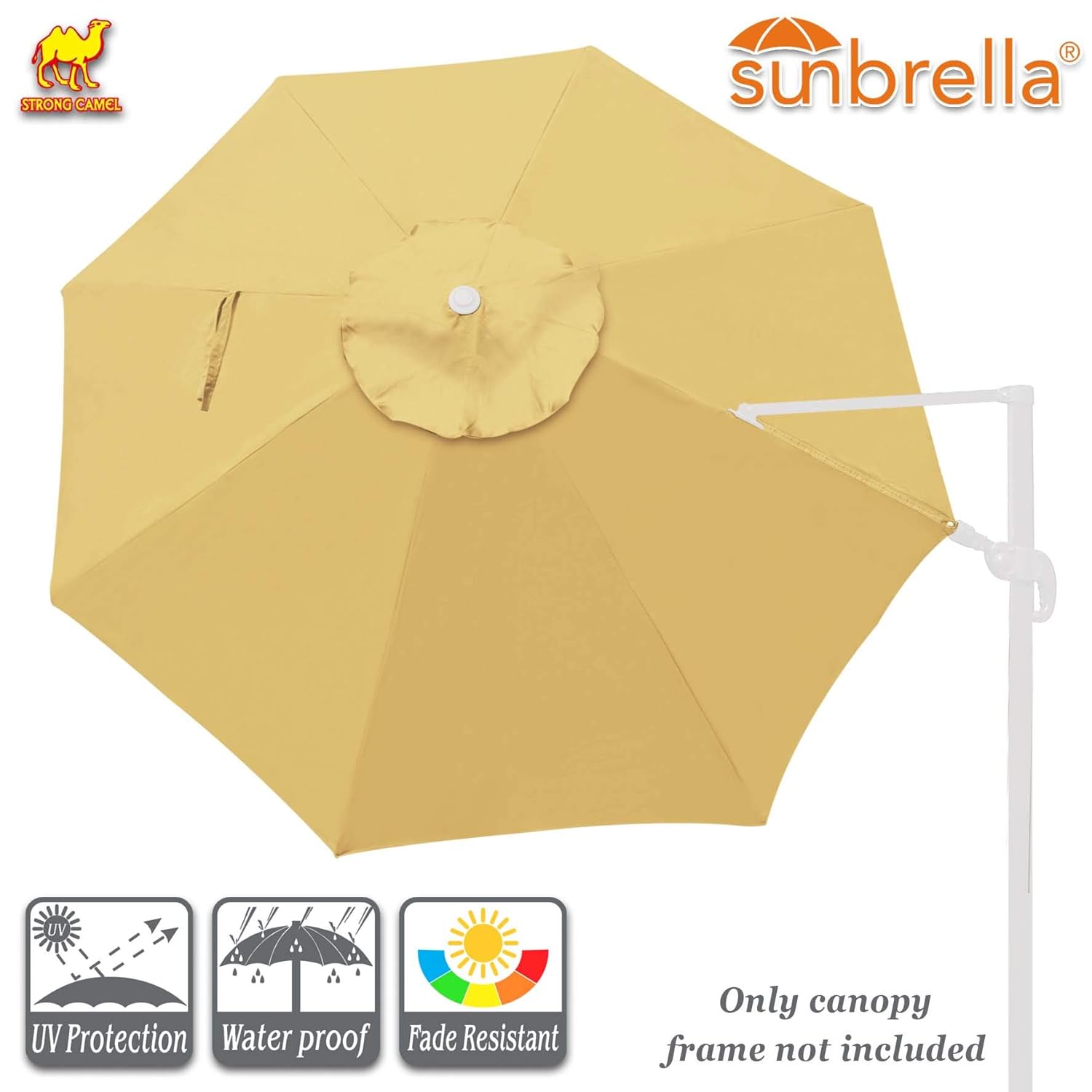 Canopy Only Strong Camel Universal Canopy Replacement Cover For 11 5 Ft 8 Ribs Cantilever Patio Umbrella Beige Umbrella Covers