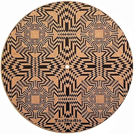 Amazon Co Jp Taz Studio プレミアムターンテーブルスリップマット 特別にデザインされたコルク サイケデリック幾何学 ホワイトストーム 家電 カメラ