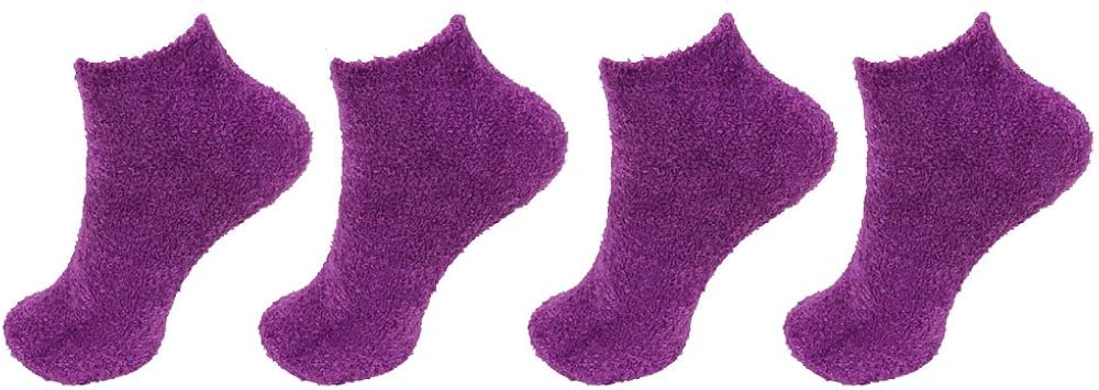 BambooMN Women's Super Aloe Infused Fuzzy Nylon Socks: Clothing