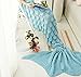 LAGHCAT Mermaid Tail Blanket Knit Crochet Mermaid Blanket for Adult,Goldfish Tail Sleeping Blanket (71