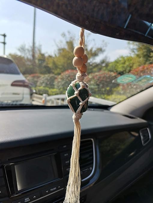 Handmade Car Mirror Hanging Accessories Decor Rearview Mirror Car Charm Ornament
