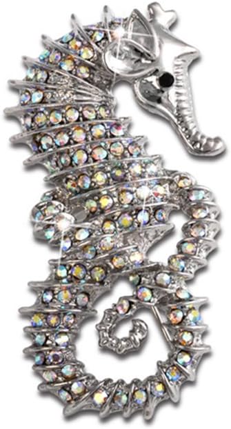 OULII Vintage Brooches Crystal Rhinestones Brooch Pin Breastpin Jewelry Accessories (Seahorse)