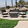 BELLEZE 4 Piece Rattan Sectional Patio Furniture Set with Seat Cushions, Sofa, Chairs & Coffee Table, Wicker Outdoor…