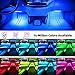 Interior Car Lights, TATUFY Car LED Strip Lights, 4pcs 48 LED DC 12V Interior Car Lights Bluetooth App Control Lighting Kits Multi Color Music with Car Charger Sound Active Function for Smart Phonethumb 1