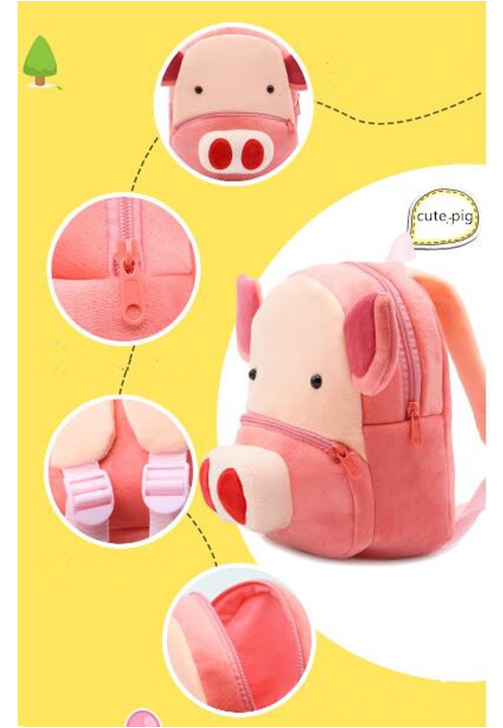 Kid Backpack Toddler Pre School Children Backpacks Baby Boys Girls School Backpacks Dog /Cute Little Bees (Pig)