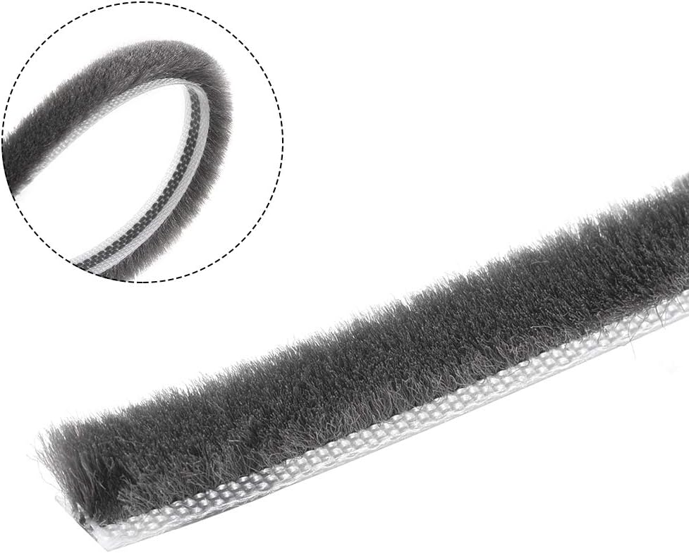 sourcing map Brush Weather Stripping, 5M/16.4Ft Card-Slot Seal Strip Pile Weatherstrip Door Sweep Brush for Door Window 7x8mm/WxH - Image 4