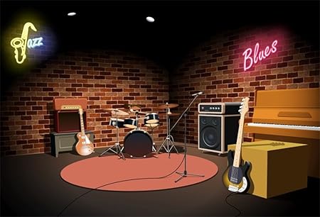 Amazon Lfeey 7 X 5ft音楽背景ステージbackdrop Rock And Roll音楽楽器ドラムギターplayingコンサート空jazz Blues音楽ナイトクラブ内部のステージの背景写真フォトスタジオ小道具 バックペーパー 背景布 通販