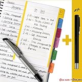 CleverPL Divider Sticky Notes 60 Ruled Notes,4 x 6 Inches,Assorted Neon Colors