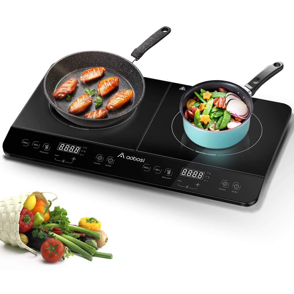 Induction Hob, Double Induction Hob Portable, 2800w, Aobosi Electric