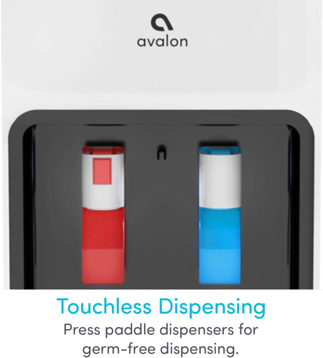 Avalon A1WATERCOOLER A1 Top Loading Cooler Dispenser, Hot & Cold Water, Child Safety Lock, Innovative Slim Design, Holds 3 or 5 Gallon Bottles-UL/Energy Star Approved, White: Appliances