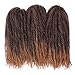 2 Tone Marley Braiding Hair Afro Mixed Colour Maley Hair Kinky Twist Crochet Synthetic Hair Extension for Black Women 3 Packs 18 Inchs(T1B/27#)