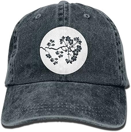 Branch Cherry Blossom White Classic Cotton Adjustable Jeans Baseball Cap Womens Curved Hats