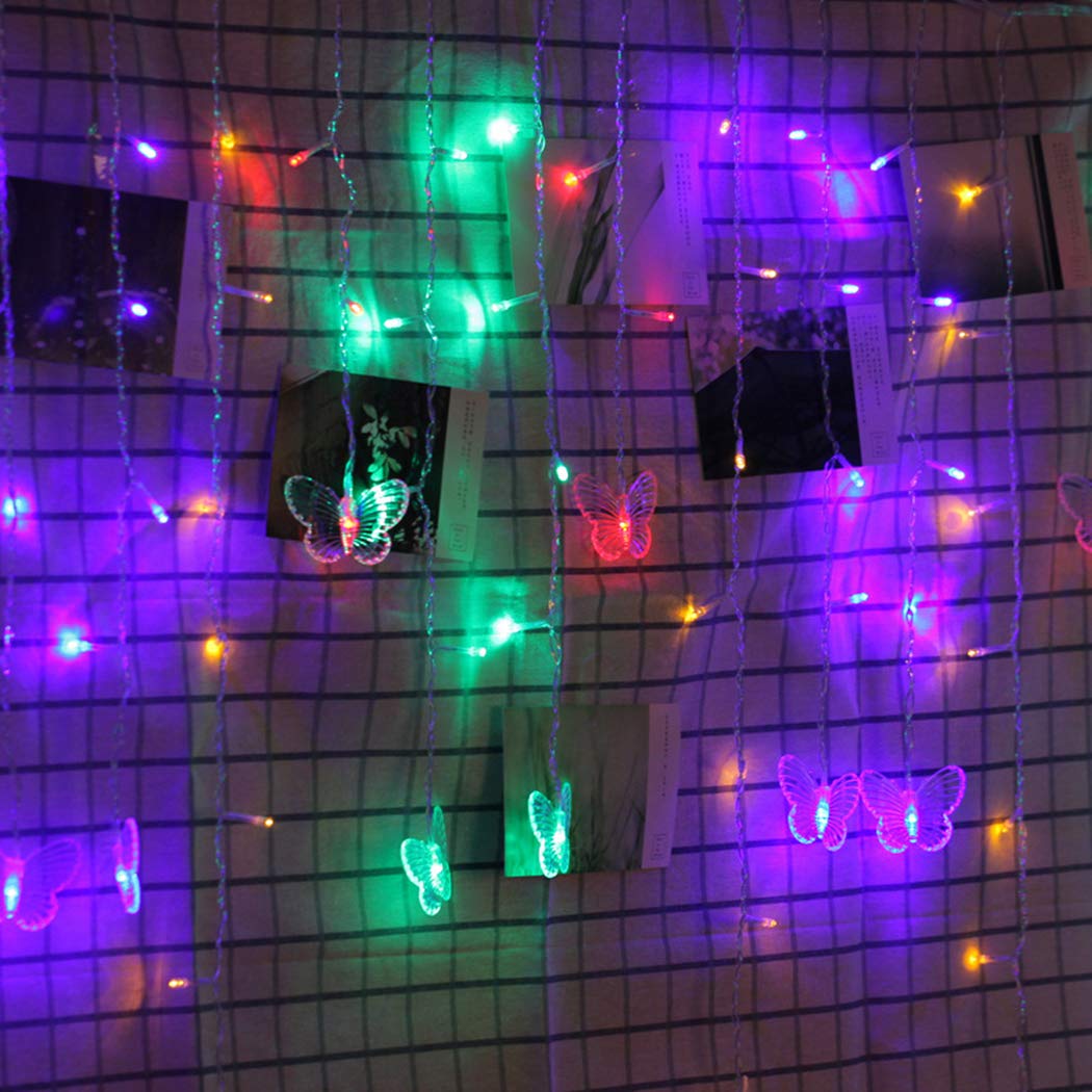 B bangcool USB Powered 80 Butterfly LED String Lights, 8.2ft Waterproof Decorations Light Decor for Indoor/Outdoor Christmas, Birthday, Holiday, Valentine Wedding Decoration