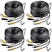 Masione 4 Pack 150ft Video Power Security Camera Extension Cable Wire for CCTV DVR CCD Security Cameras Surveillance System with BNC to RCA Adaptor