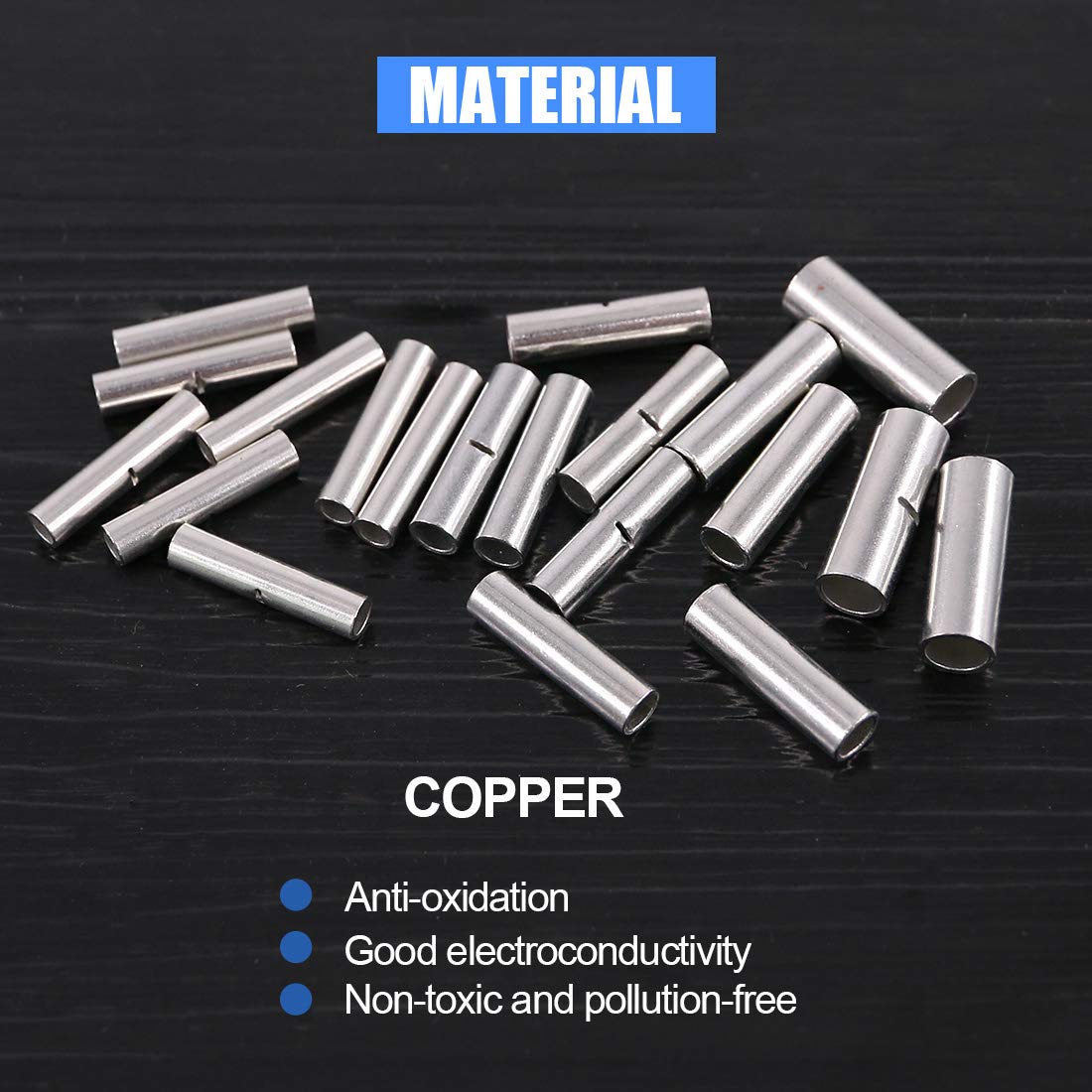 Glarks 220Pcs Non-Insulated Butt Connectors Assortment Kit - Image 5