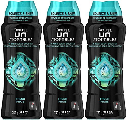 Downy Unstopables In-Wash Scent Booster Beads, Fresh, 26.5 Ounce (Pack of 3) Packaging May Vary