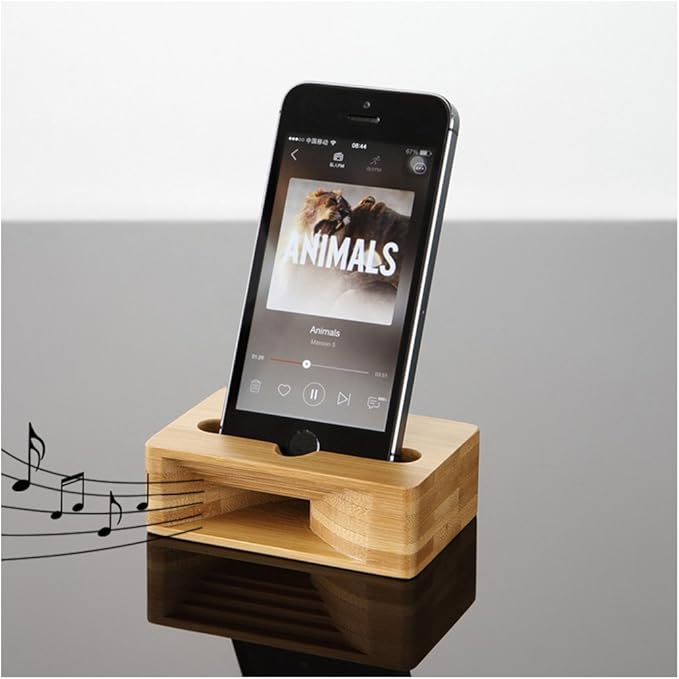 Amazon Hyfanstr 携帯電話スタンド サウンドアンプ付き 天然竹 デスク 携帯電話ホルダー スピーカーフォンホルダー スタンド 通販