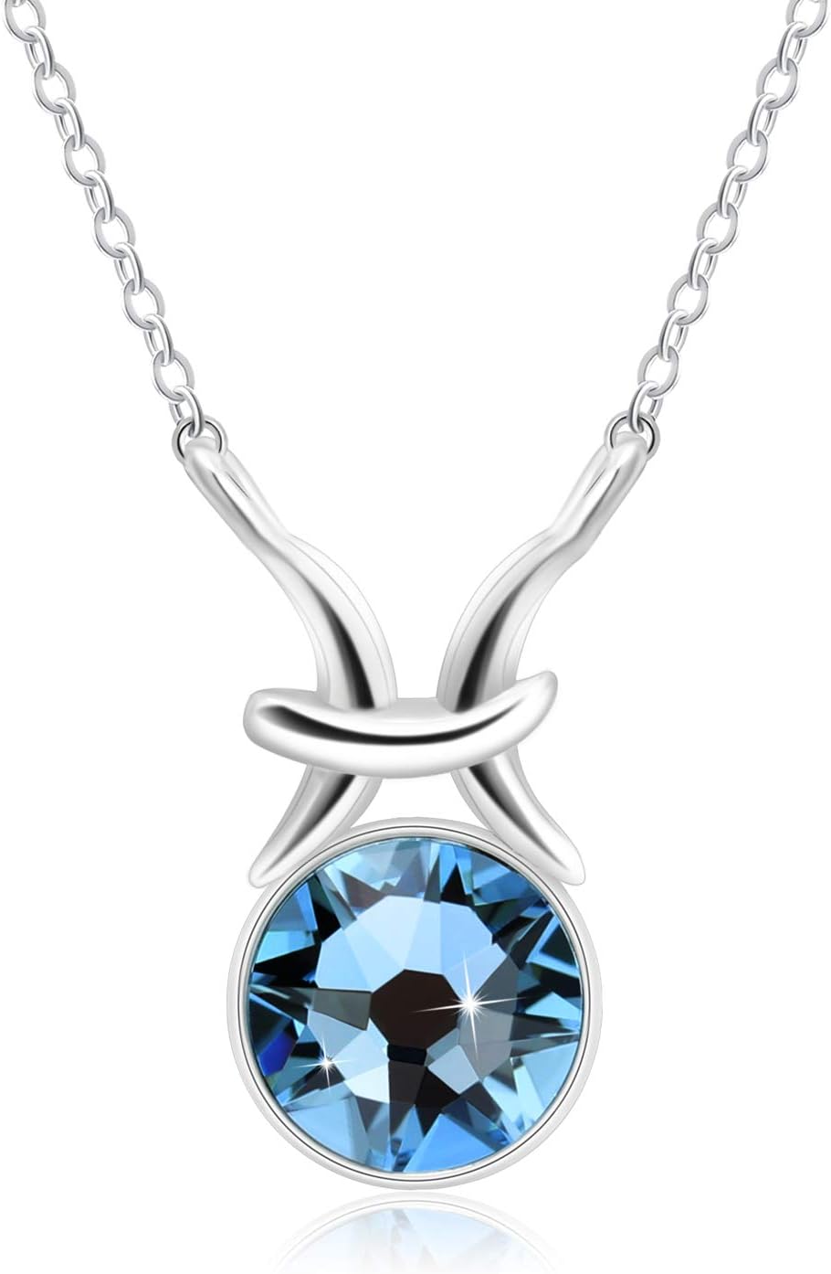 Zodiac Birthstone Necklace Crystals Constellation Wishstone Jewelry Gifts for Women Girls