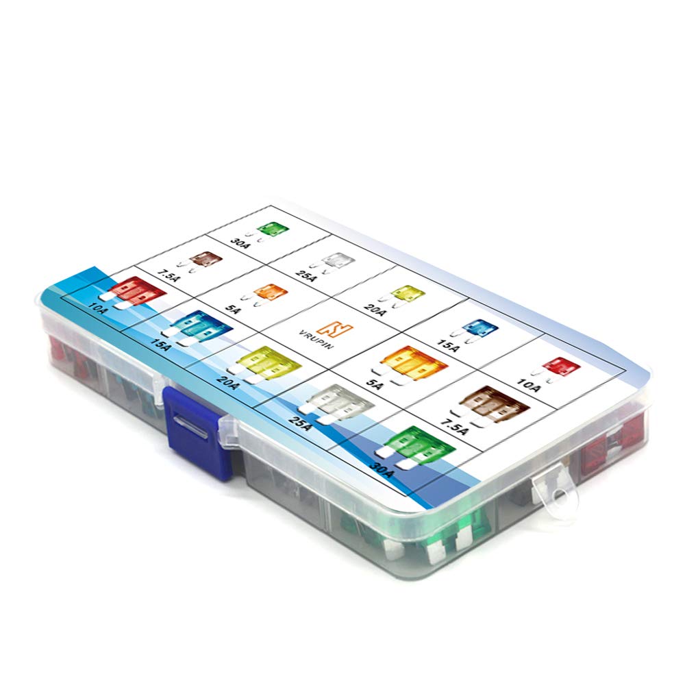 140 PCS Car Fuses Assortment Kit, Blade auto Fuses and Mini Flat Automotive Fuse kit 5A 7.5A 10A 15A 20A 25A 30A Car Motorcycle Truck SUV Automotive Replacement Fuses: Industrial & Scientific