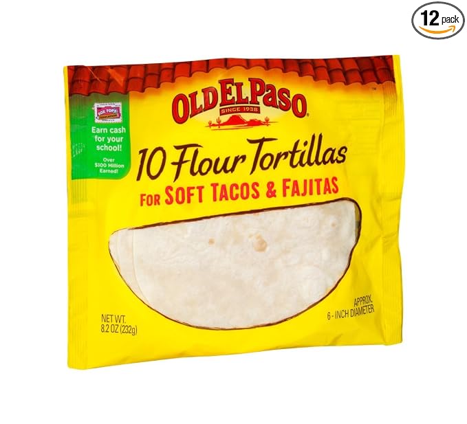 Old el paso flour tortilla shells, 10 ct for Soft tacos and fajitas (046000273419)