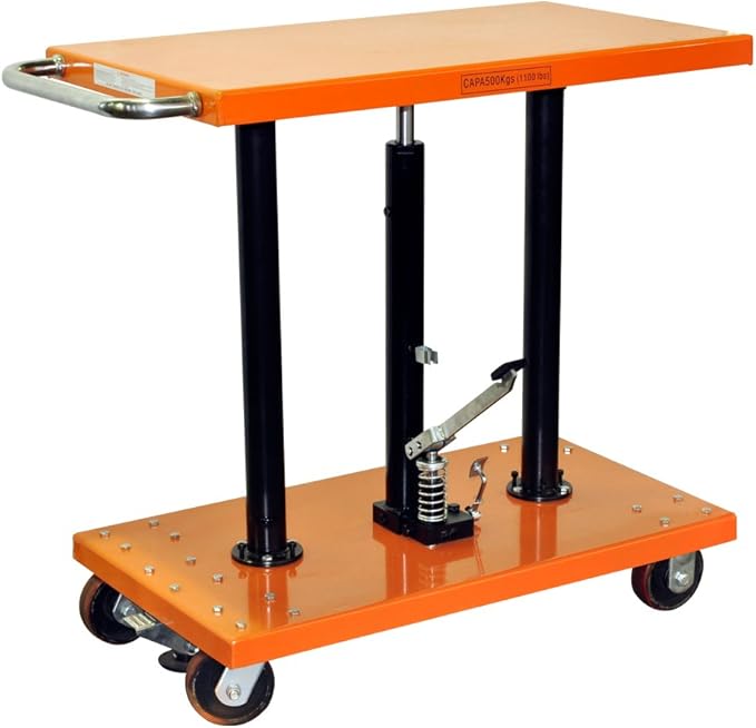 Bolton Tools New Foot Operated Center Post Hydraulic Lift Table with Handle 1100 LB of