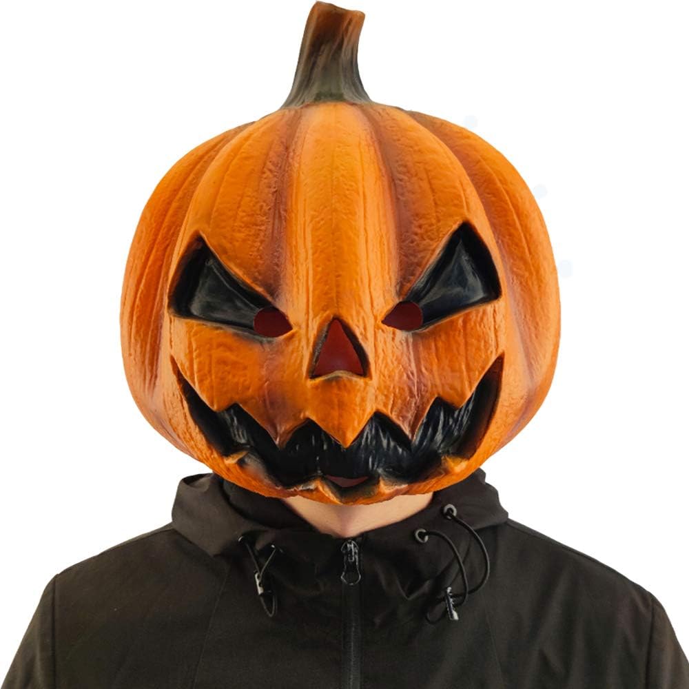 PartyCostume Pumpkin Mask Latex Full Head Realistic Masks For Halloween Decoration Carnival Costume Party - Image 3