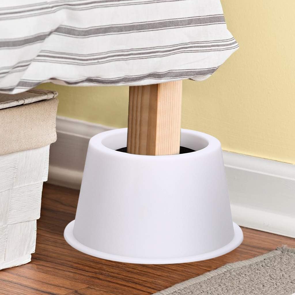 BTSKY Set of 4 Pieces 5cm Round Bed Risers Chair Risers Desk Risers