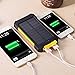 Solar Charger,10000mAh Solar Power Bank Dual USB Port Portable Charger,Solar Battery Charger for iPhone,iPad,iPod,Cell Phone,Tablet,Camera,Rain-Resistant Dust-Proof and Shockproof (Yellow)