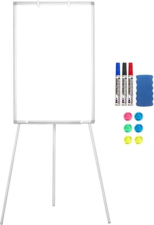 Flipchart Easel Whiteboard, Portable White Board 90 x 60cm