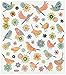 Tattoo King SK129MC-4295 Multicolored Sticker, Birds and Flowers